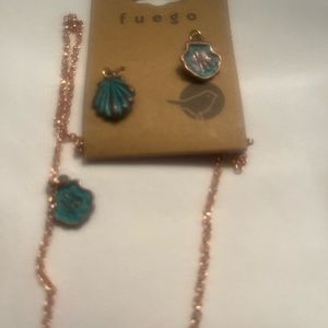 Mermaid earrings and necklace set